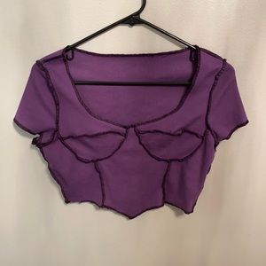 NWOT Purple Asymmetrical crop top